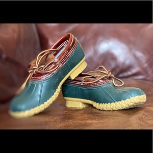 Brand New LL Bean Rubber Moc in British Tan/Pine/Gum